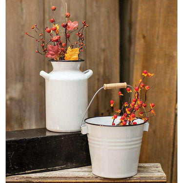 Black Rim Enamel Bucket - The Fox Decor